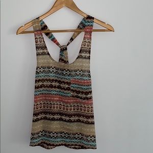 LF Millau Sheer Aztec Print Racerback Tank